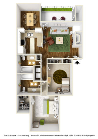 2 bedroom floor plan